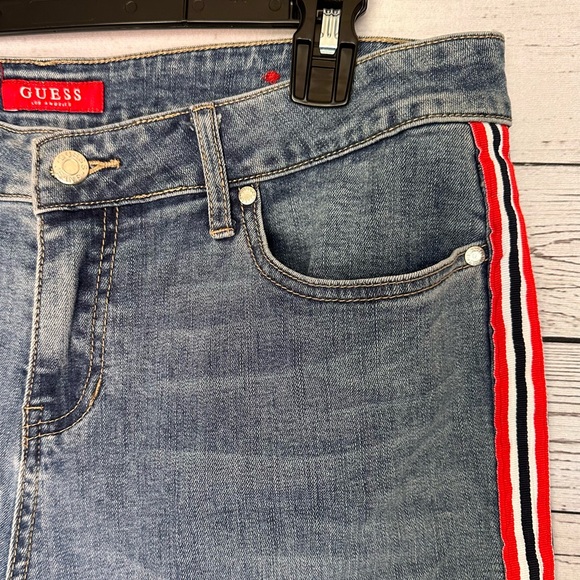 Guess Women's Denim Jeans With Red Stripe - Picture 5 of 9
